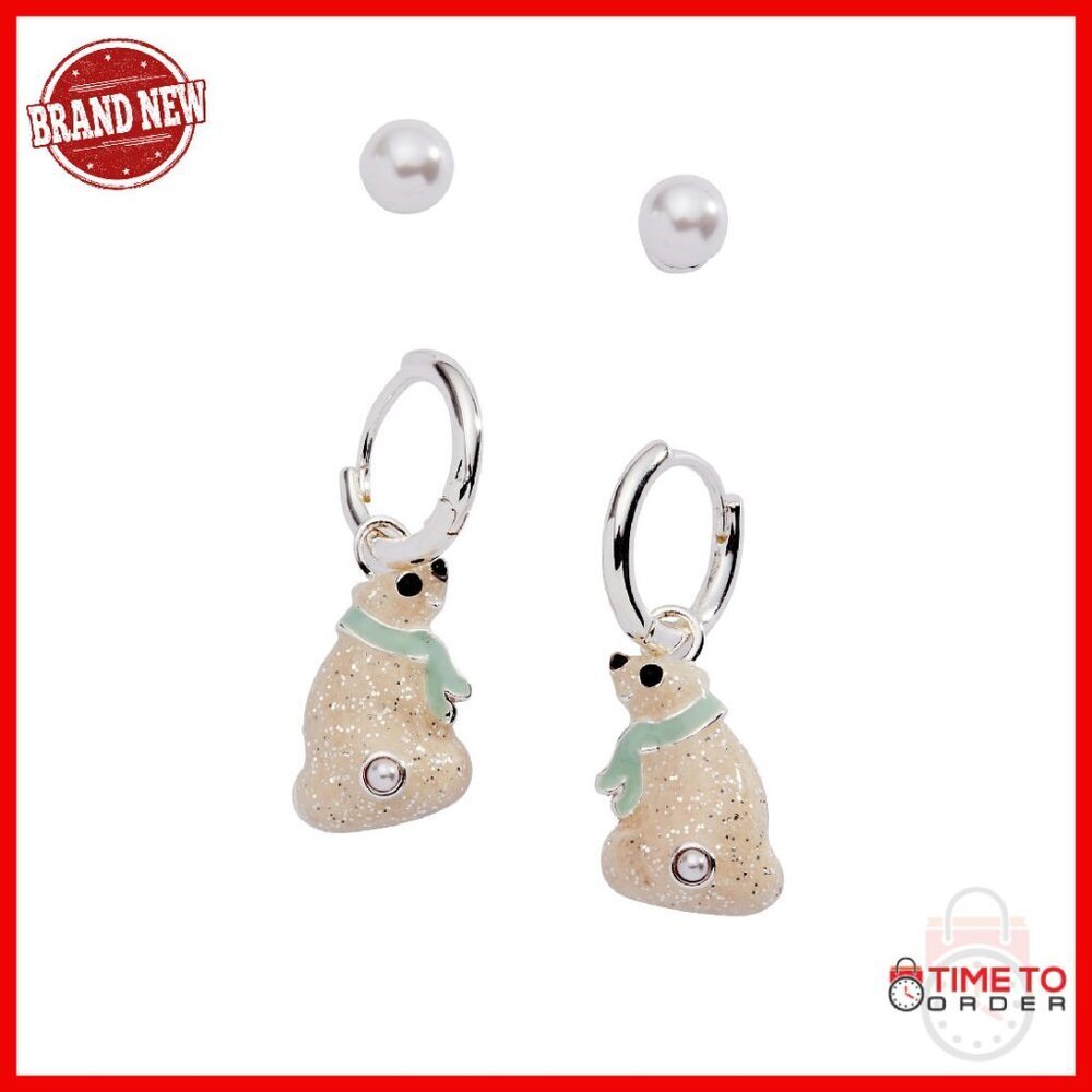 Nickel-Free Brass Drop Earrings, Silver Finish, 0.24-0.47 Inch